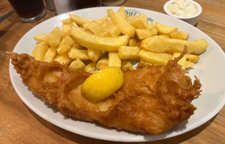 Fish And Chips At Chez Fred Comes With Unlimited Chips!