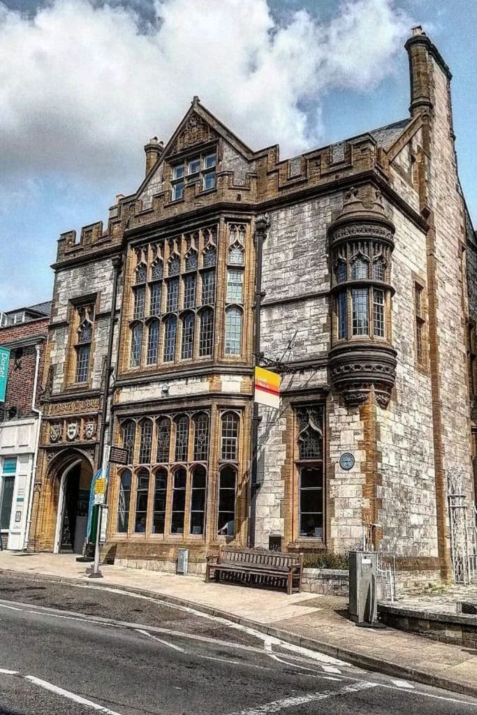 Exterior view of the Dorset County Museum with its historic architecture and inviting entrance.